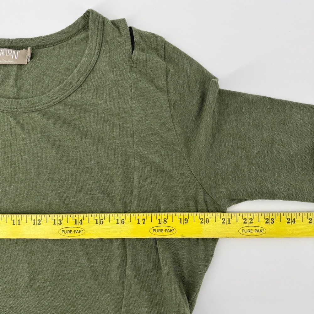 Nation LTD Womens Olive Green Shoulder Cut Out Long Sleeve Scoop Neck Top Large - Picture 5 of 7